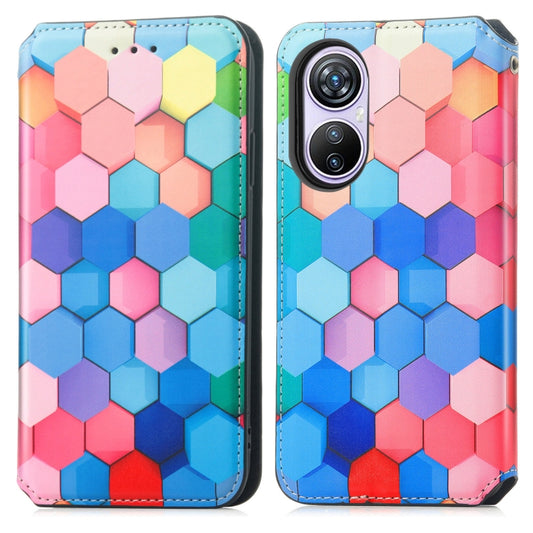 For Blackview A200 Pro CaseNeo Colorful Magnetic Leather Phone Case(Colorful Cube) by buy2fix