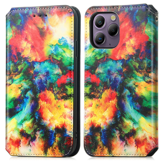 For Blackview A96 CaseNeo Colorful Magnetic Leather Phone Case(Colorful Cloud) by buy2fix