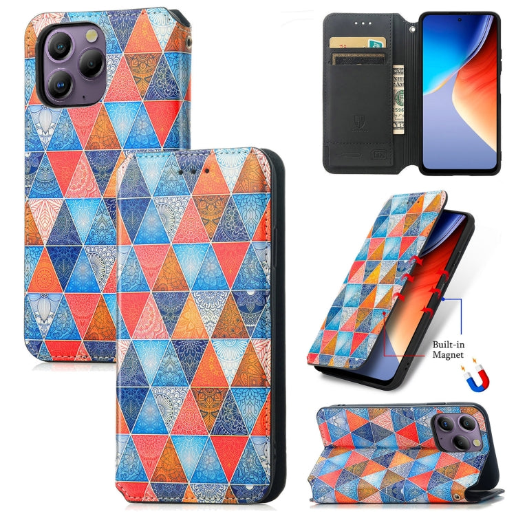 For Blackview A96 CaseNeo Colorful Magnetic Leather Phone Case(Rhombus Mandala) - More Brand by buy2fix | Online Shopping UK | buy2fix