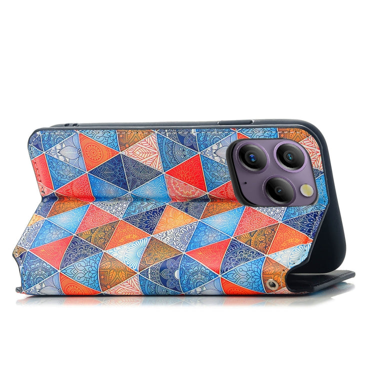 For Blackview A96 CaseNeo Colorful Magnetic Leather Phone Case(Rhombus Mandala) - More Brand by buy2fix | Online Shopping UK | buy2fix