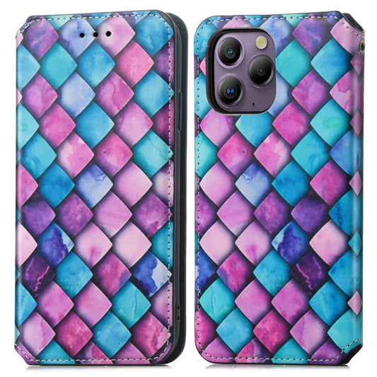 For Blackview A96 CaseNeo Colorful Magnetic Leather Phone Case(Purple Scales) by buy2fix