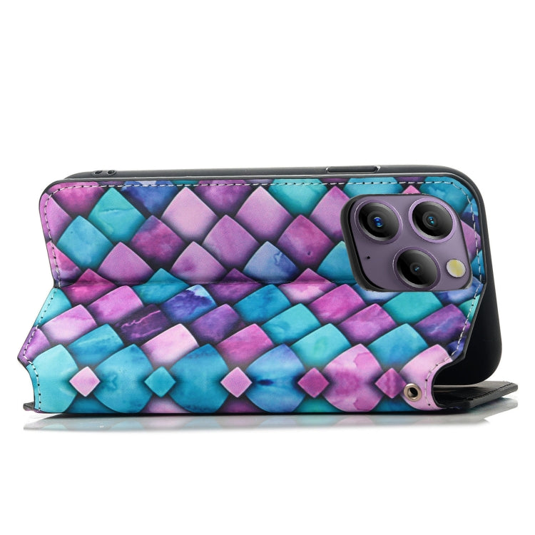 For Blackview A96 CaseNeo Colorful Magnetic Leather Phone Case(Purple Scales) - More Brand by buy2fix | Online Shopping UK | buy2fix