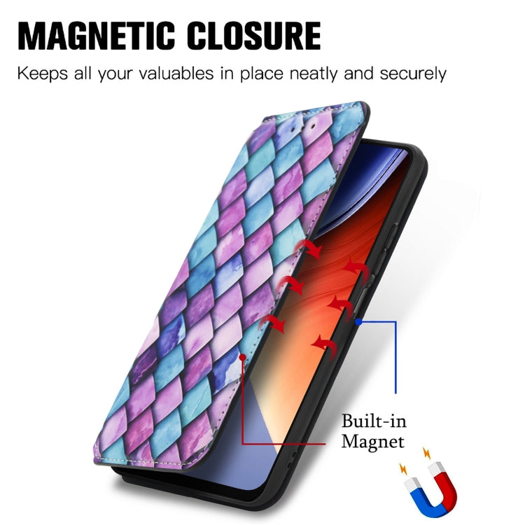 For Blackview A96 CaseNeo Colorful Magnetic Leather Phone Case(Purple Scales) - More Brand by buy2fix | Online Shopping UK | buy2fix