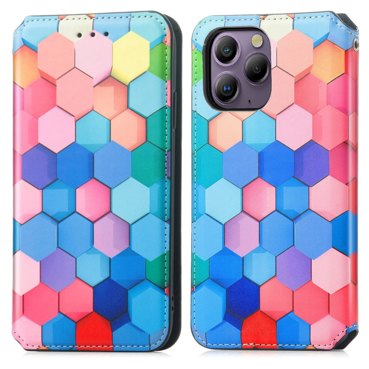 For Blackview A96 CaseNeo Colorful Magnetic Leather Phone Case(Colorful Cube) - More Brand by buy2fix | Online Shopping UK | buy2fix