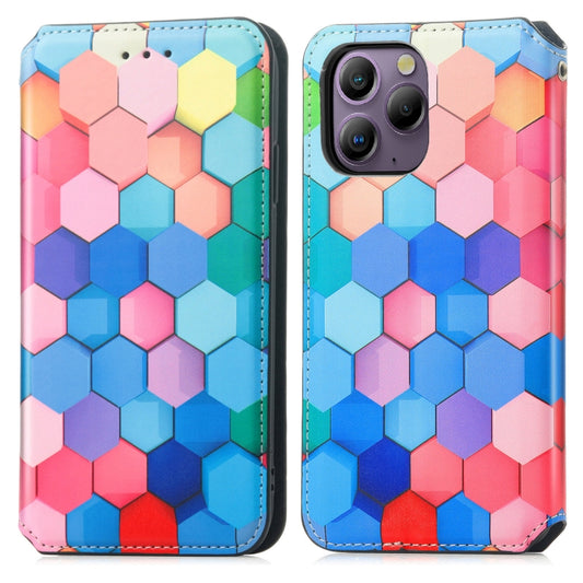 For Blackview A96 CaseNeo Colorful Magnetic Leather Phone Case(Colorful Cube) by buy2fix