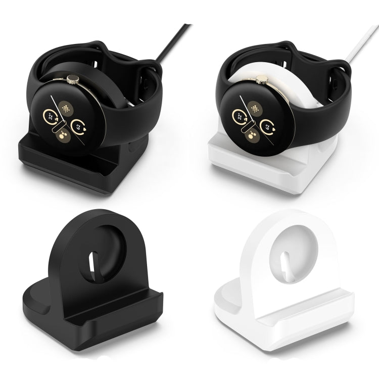 For Google Pixel Watch 2 Smart Watch Silicone Charging Bracket with Charger(Black) by buy2fix