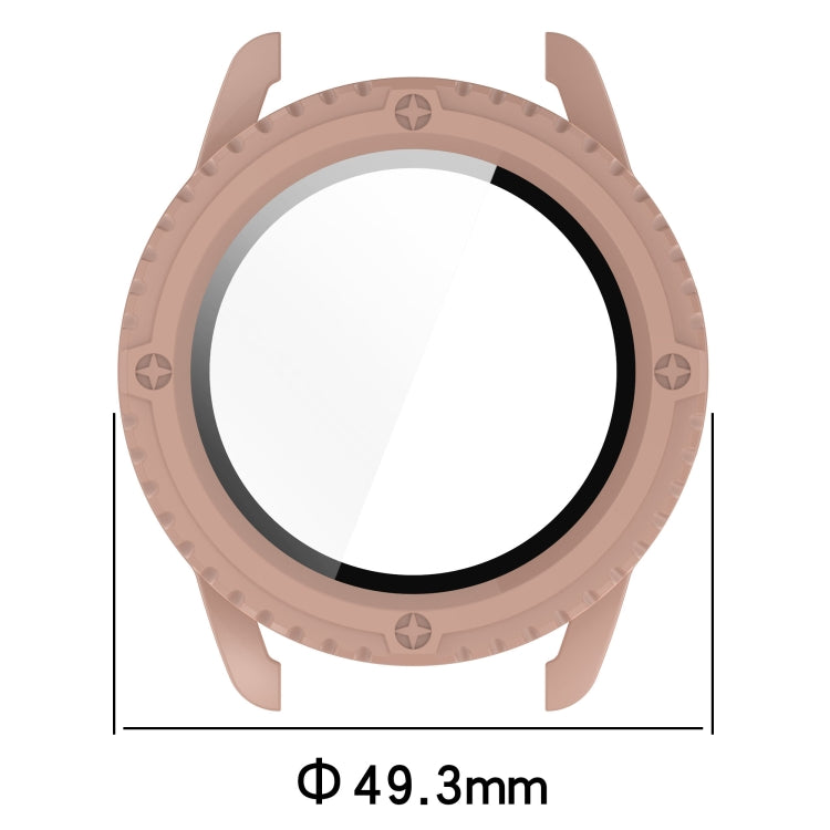 For Xiaomi Watch S3 PC + Tempered Film Integrated Watch Protective Case(Beige) by buy2fix