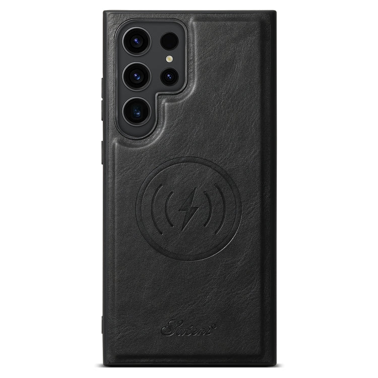 For Samsung Galaxy S22 Ultra 5G Suteni H15 Oil Eax Leather Detachable Wallet Back Phone Case(Black) - Galaxy S22 Ultra 5G Cases by Suteni | Online Shopping UK | buy2fix