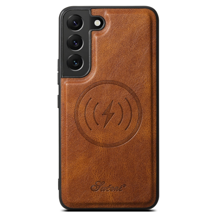 For Samsung Galaxy S22+ 5G Suteni H15 Oil Eax Leather Detachable Wallet Back Phone Case(Brown) - Galaxy S22 5G Cases by Suteni | Online Shopping UK | buy2fix