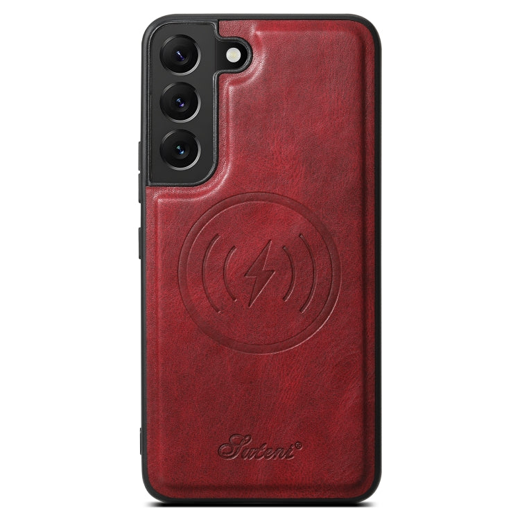 For Samsung Galaxy S22+ 5G Suteni H15 Oil Eax Leather Detachable Wallet Back Phone Case(Red) - Galaxy S22 5G Cases by Suteni | Online Shopping UK | buy2fix