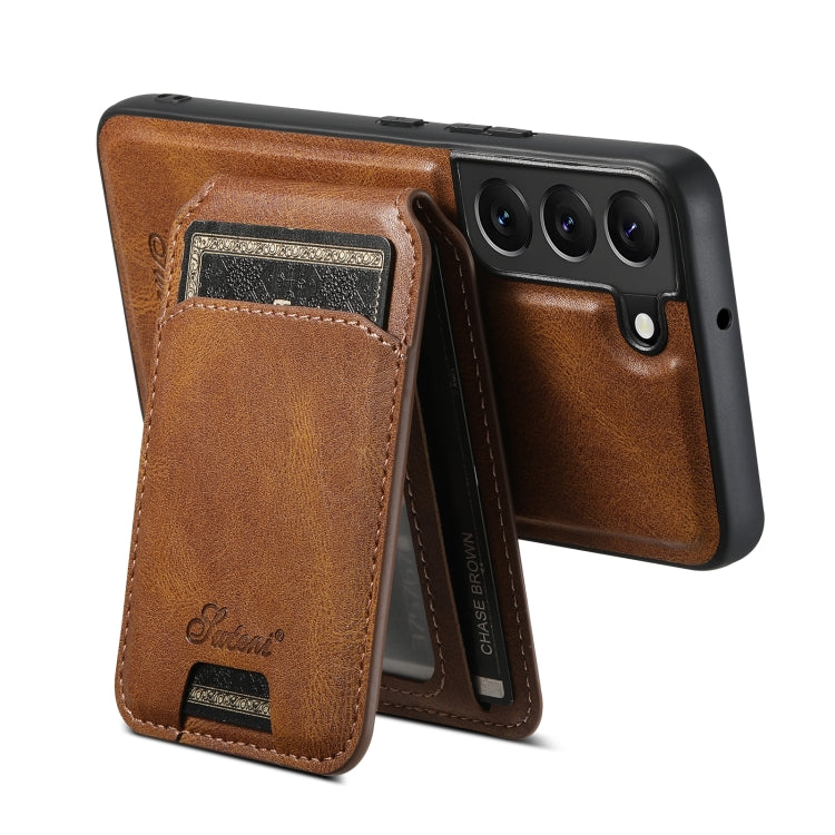 For Samsung Galaxy S22+ 5G Suteni H15 Oil Eax Leather Detachable Wallet Back Phone Case(Khaki) - Galaxy S22 5G Cases by Suteni | Online Shopping UK | buy2fix