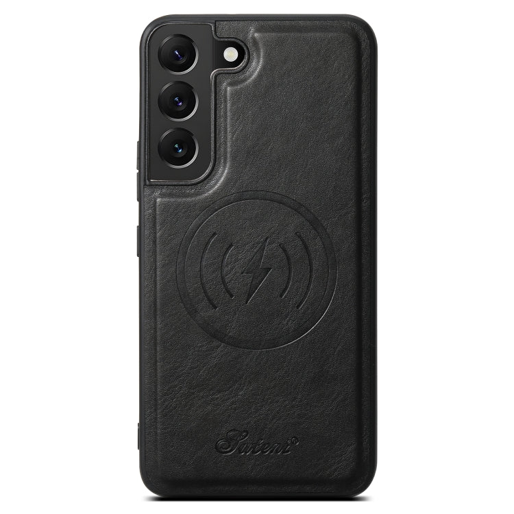 For Samsung Galaxy S22 5G Suteni H15 Oil Eax Leather Detachable Wallet Back Phone Case(Black) - Galaxy S22 5G Cases by Suteni | Online Shopping UK | buy2fix