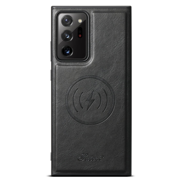 For Samsung Galaxy Note20 Ultra 5G Suteni H15 Oil Eax Leather Detachable Wallet Back Phone Case(Black) - Galaxy Note20 Ultra Cases by Suteni | Online Shopping UK | buy2fix