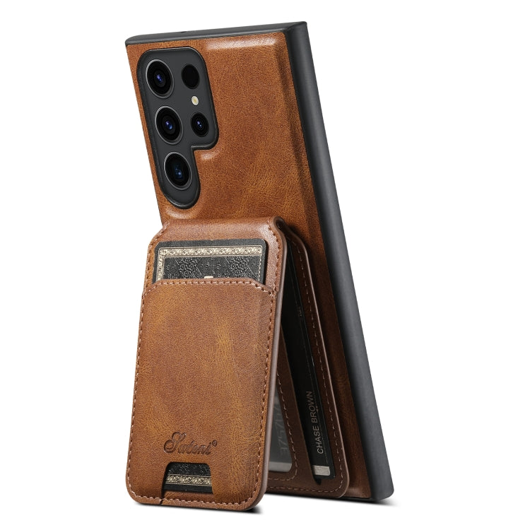 For Samsung Galaxy S24 5G Suteni H15 Oil Eax Leather Detachable Wallet Back Phone Case(Black) - Galaxy S24 5G Cases by Suteni | Online Shopping UK | buy2fix