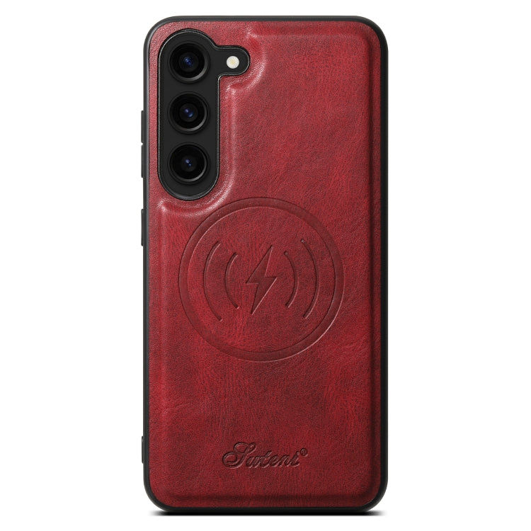 For Samsung Galaxy S24 5G Suteni H15 Oil Eax Leather Detachable Wallet Back Phone Case(Red) - Galaxy S24 5G Cases by Suteni | Online Shopping UK | buy2fix