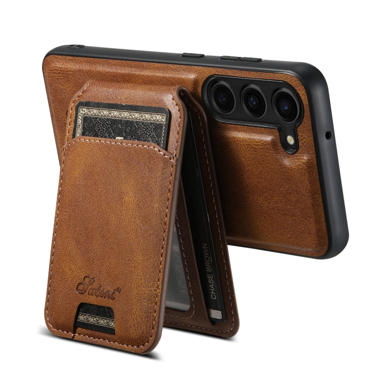 For Samsung Galaxy S24 5G Suteni H15 Oil Eax Leather Detachable Wallet Back Phone Case(Blue) - Galaxy S24 5G Cases by Suteni | Online Shopping UK | buy2fix