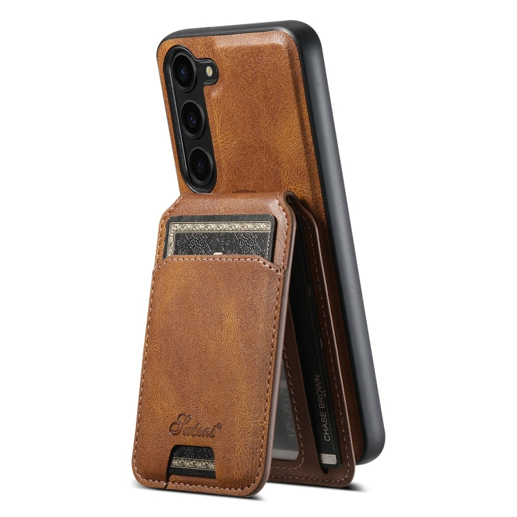 For Samsung Galaxy S24+ 5G Suteni H15 Oil Eax Leather Detachable Wallet Back Phone Case(Black) - Galaxy S24+ 5G Cases by Suteni | Online Shopping UK | buy2fix