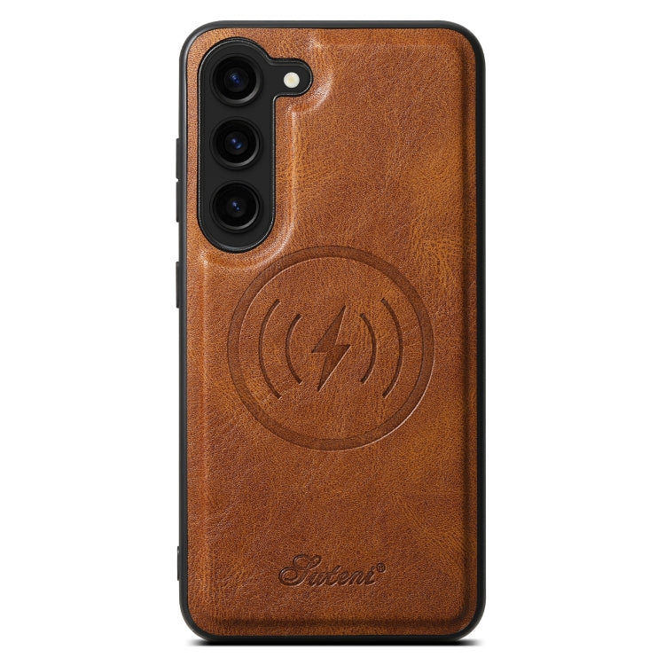 For Samsung Galaxy S24+ 5G Suteni H15 Oil Eax Leather Detachable Wallet Back Phone Case(Brown) - Galaxy S24+ 5G Cases by Suteni | Online Shopping UK | buy2fix