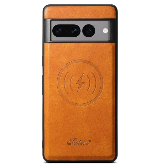 For Google Pixel 8a Suteni H15 Oil Eax Leather Detachable Wallet Back Phone Case(Khaki) by Suteni