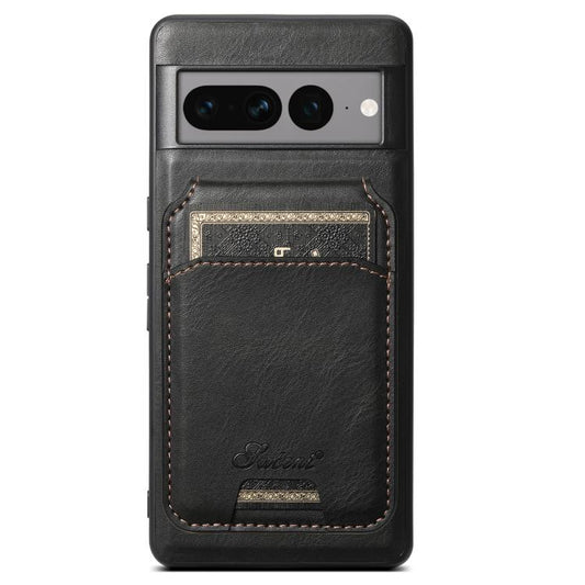 For Google Pixel 10 Pro XL Suteni H15 Oil Eax Leather Detachable Wallet Back Phone Case(Black) - Google Cases by Suteni | Online Shopping UK | buy2fix