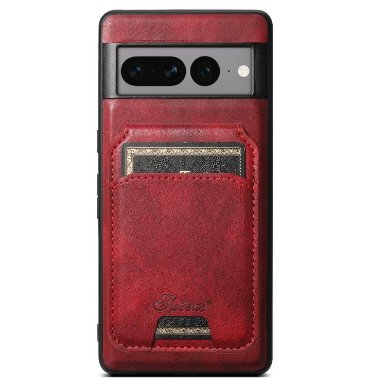 For Google Pixel 10 Pro Suteni H15 Oil Eax Leather Detachable Wallet Back Phone Case(Red) - Google Cases by Suteni | Online Shopping UK | buy2fix