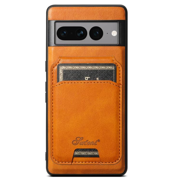 For Google Pixel 10 Pro Suteni H15 Oil Eax Leather Detachable Wallet Back Phone Case(Khaki) - Google Cases by Suteni | Online Shopping UK | buy2fix