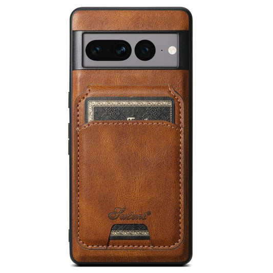 For Google Pixel 10 Suteni H15 Oil Eax Leather Detachable Wallet Back Phone Case(Brown) - Google Cases by Suteni | Online Shopping UK | buy2fix