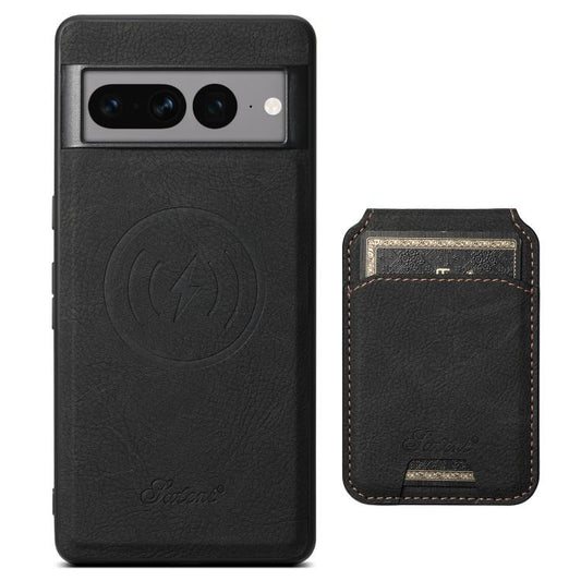 For Google Pixel 10 Suteni H16 Litchi Texture Leather Detachable Wallet Back Phone Case(Black) - Google Cases by Suteni | Online Shopping UK | buy2fix