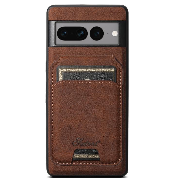 For Google Pixel 10 Pro Suteni H16 Litchi Texture Leather Detachable Wallet Back Phone Case(Brown) - Google Cases by Suteni | Online Shopping UK | buy2fix