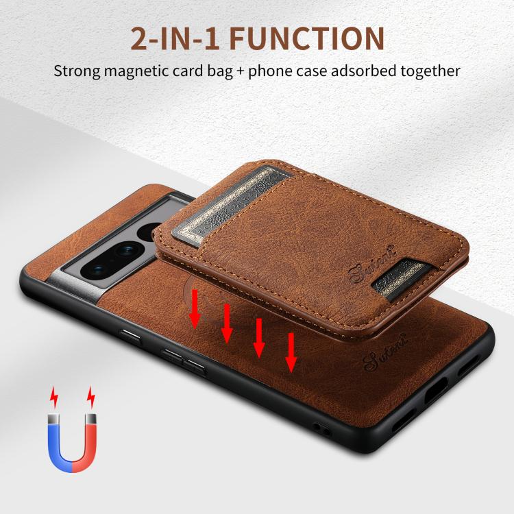 For Google Pixel 10 Pro Suteni H16 Litchi Texture Leather Detachable Wallet Back Phone Case(Blue) - Google Cases by Suteni | Online Shopping UK | buy2fix