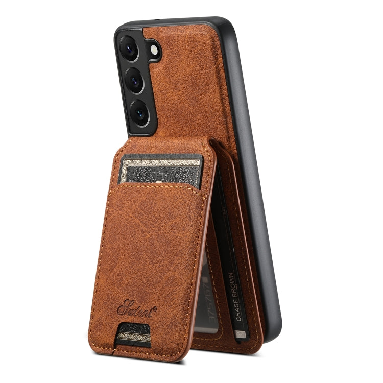 For Samsung Galaxy S22 5G Suteni H16 Litchi Texture Leather Detachable Wallet Back Phone Case(Khaki) - Galaxy S22 5G Cases by Suteni | Online Shopping UK | buy2fix