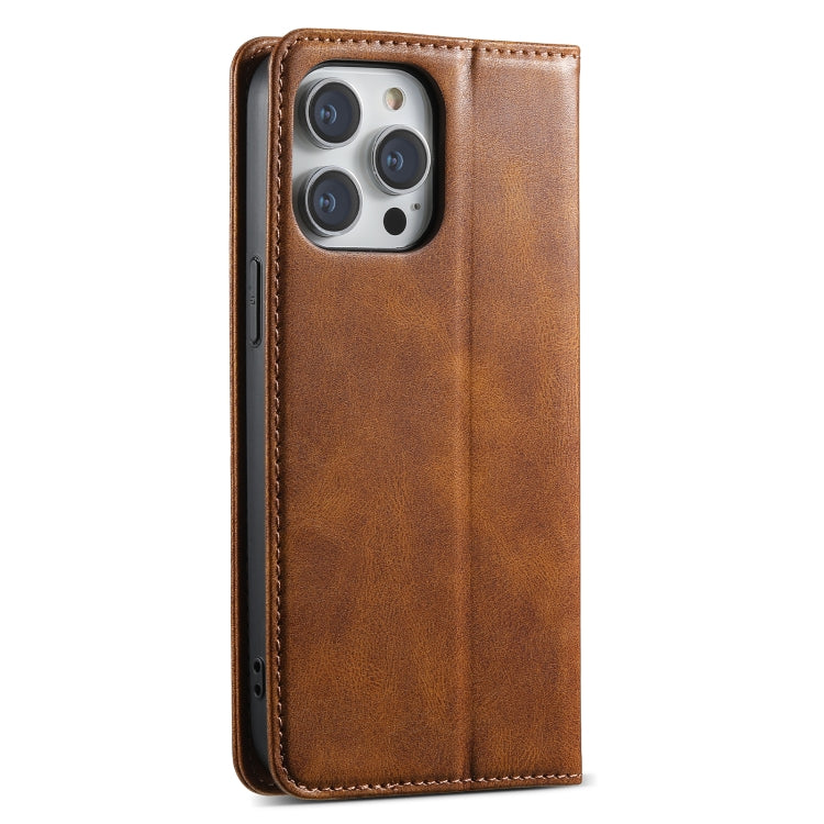 For iPhone 15 Pro Suteni J02 Oil Wax Wallet Leather Phone Case(Brown) - iPhone 15 Pro Cases by Suteni | Online Shopping UK | buy2fix