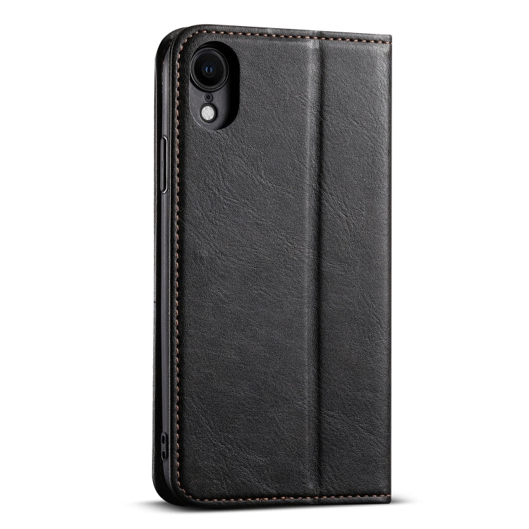 For iPhone XR Suteni J02 Oil Wax Wallet Leather Phone Case(Black) - More iPhone Cases by Suteni | Online Shopping UK | buy2fix