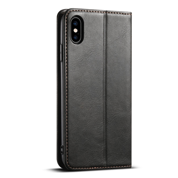 For iPhone XS Max Suteni J02 Oil Wax Wallet Leather Phone Case(Black) - More iPhone Cases by Suteni | Online Shopping UK | buy2fix