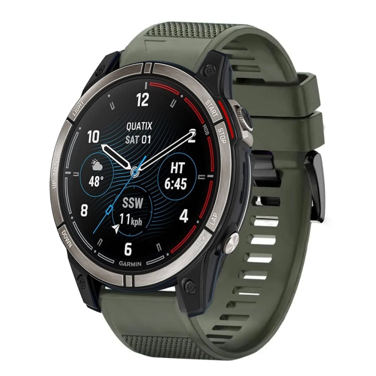 For Garmin Quatix 7 Quick Release 22mm Silicone Watch Band(Army Green) - Watch Bands by buy2fix | Online Shopping UK | buy2fix