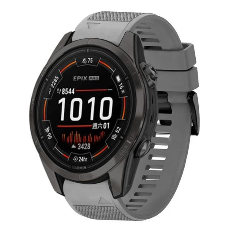 For Garmin Epix Pro 47mm Quick Release 22mm Silicone Watch Band(Grey) - Watch Bands by buy2fix | Online Shopping UK | buy2fix