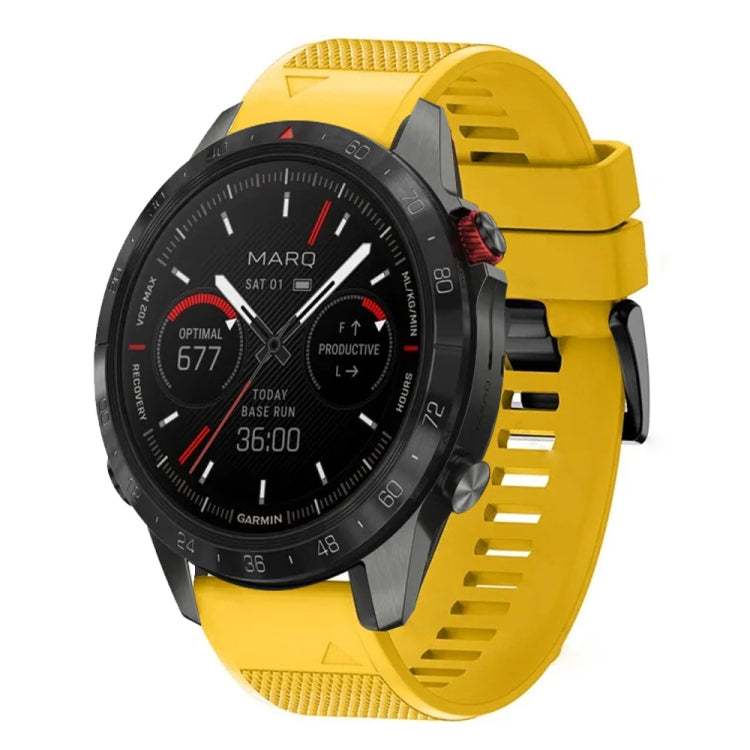 For Garmin MARQ Athlete Gen 2 Quick Release 22mm Silicone Watch Band(Yellow) - Watch Bands by buy2fix | Online Shopping UK | buy2fix