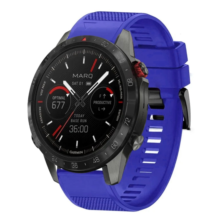 For Garmin MARQ Athlete Gen 2 Quick Release 22mm Silicone Watch Band(Dark Blue) - Watch Bands by buy2fix | Online Shopping UK | buy2fix