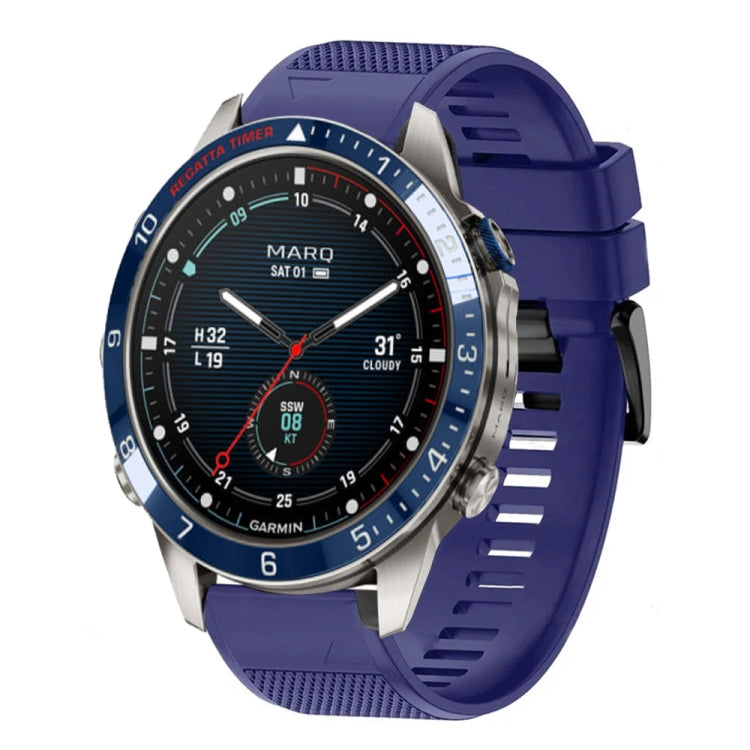 For Garmin MARQ Captain Gen 2 Quick Release 22mm Silicone Watch Band(Midnight Blue) - Watch Bands by buy2fix | Online Shopping UK | buy2fix