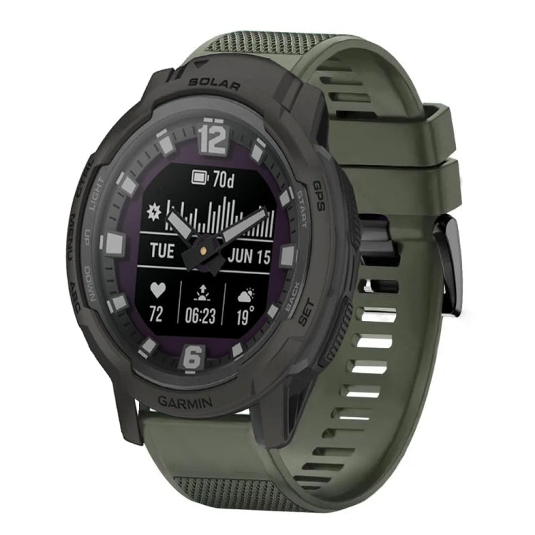 For Garmin Instinct Crossover Solar Quick Release 22mm Silicone Watch Band(Army Green) - Watch Bands by buy2fix | Online Shopping UK | buy2fix