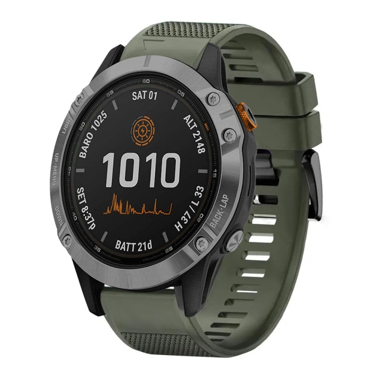 For Garmin Fenix 7 Quick Release 22mm Silicone Watch Band(Army Green) - Watch Bands by buy2fix | Online Shopping UK | buy2fix