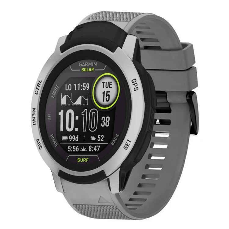 For Garmin Instinct Quick Release 22mm Silicone Watch Band(Grey) - Watch Bands by buy2fix | Online Shopping UK | buy2fix