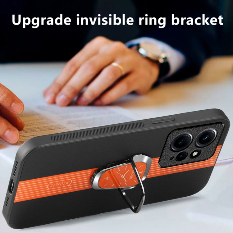 For Xiaomi Redmi Note 12 4G Magnetic Litchi Leather Back Phone Case with Holder(Black) by buy2fix