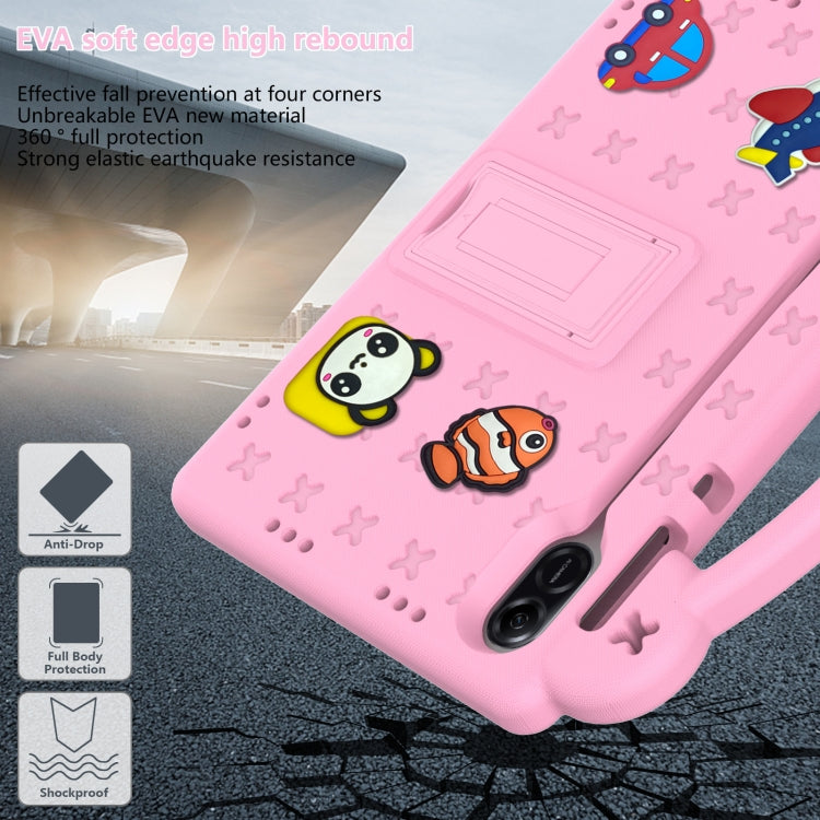 For Honor Pad X9 / X9 2024 Handle Kickstand Children EVA Shockproof Tablet Case(Pink) - Honor by buy2fix | Online Shopping UK | buy2fix