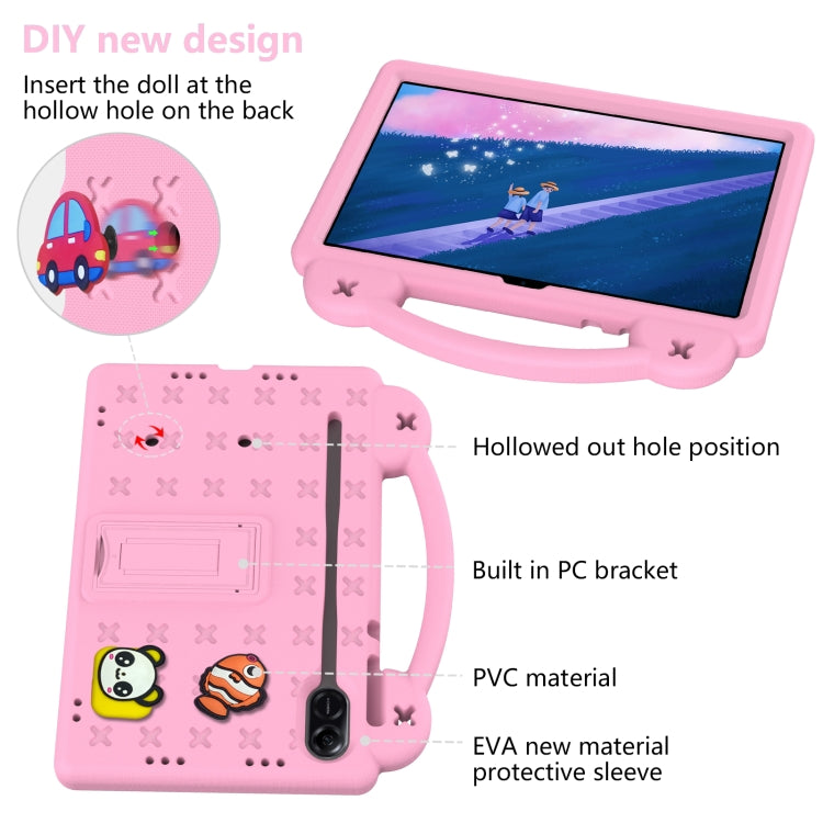 For Honor Pad X9 / X9 2024 Handle Kickstand Children EVA Shockproof Tablet Case(Pink) - Honor by buy2fix | Online Shopping UK | buy2fix