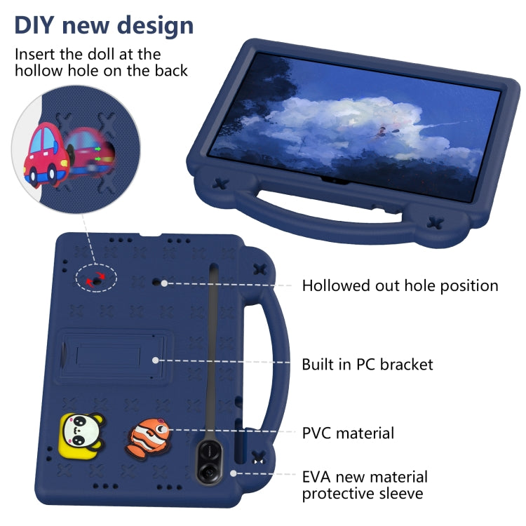 For Honor Pad X9 / X9 2024 Handle Kickstand Children EVA Shockproof Tablet Case(Navy Blue) - Honor by buy2fix | Online Shopping UK | buy2fix