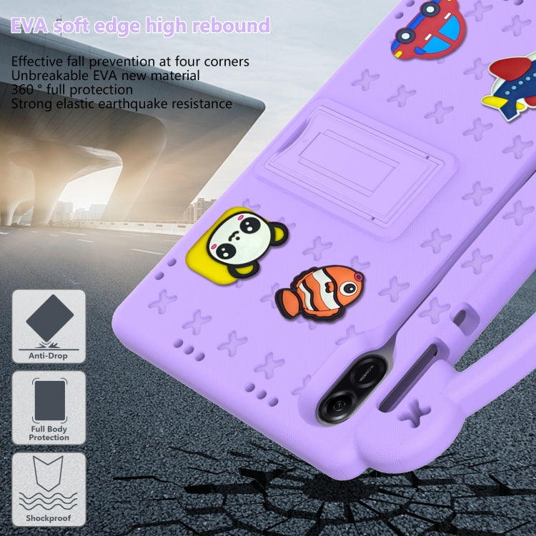 For Honor X8 Pro 11.5 Handle Kickstand Children EVA Shockproof Tablet Case(Light Purple) - Honor by buy2fix | Online Shopping UK | buy2fix