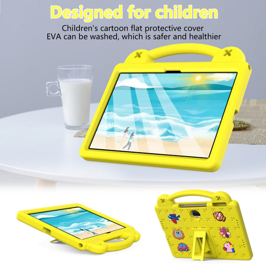 For Honor Pad 9 2023 12.1 Handle Kickstand Children EVA Shockproof Tablet Case(Yellow) - Honor by buy2fix | Online Shopping UK | buy2fix