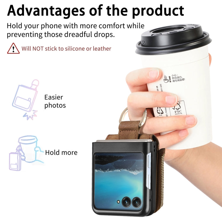 For Motorola Razr 40 Ultra Retro Skin-feel Ring Multi-card Wallet Phone Case(Brown) by buy2fix