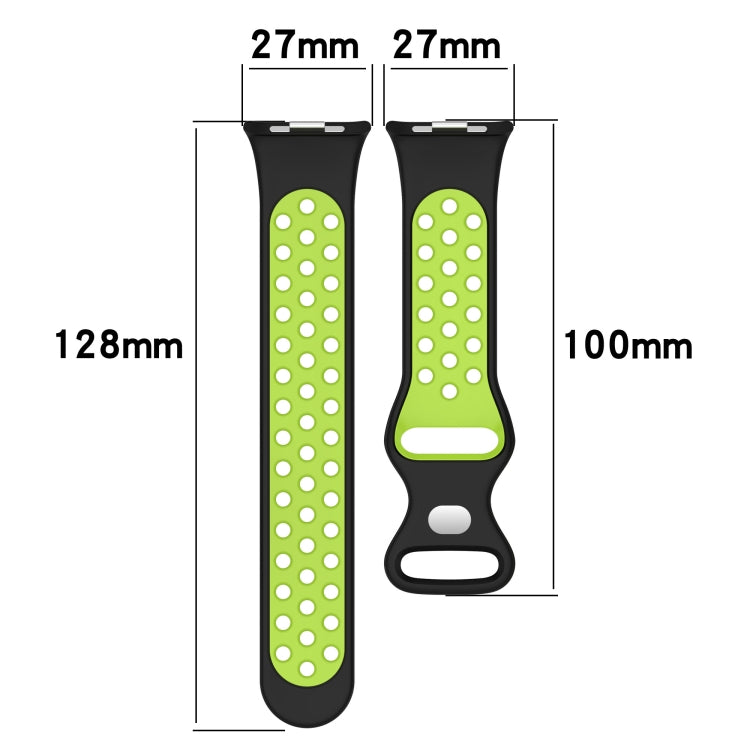 For Redmi Watch 4 Dual Color Perforated Silicone Watch Band(Black Red) by buy2fix